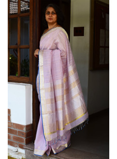 Pink, Handwoven Organic Cotton, Textured Weave , Jacquard, Festive Wear, Jari, Butta Saree